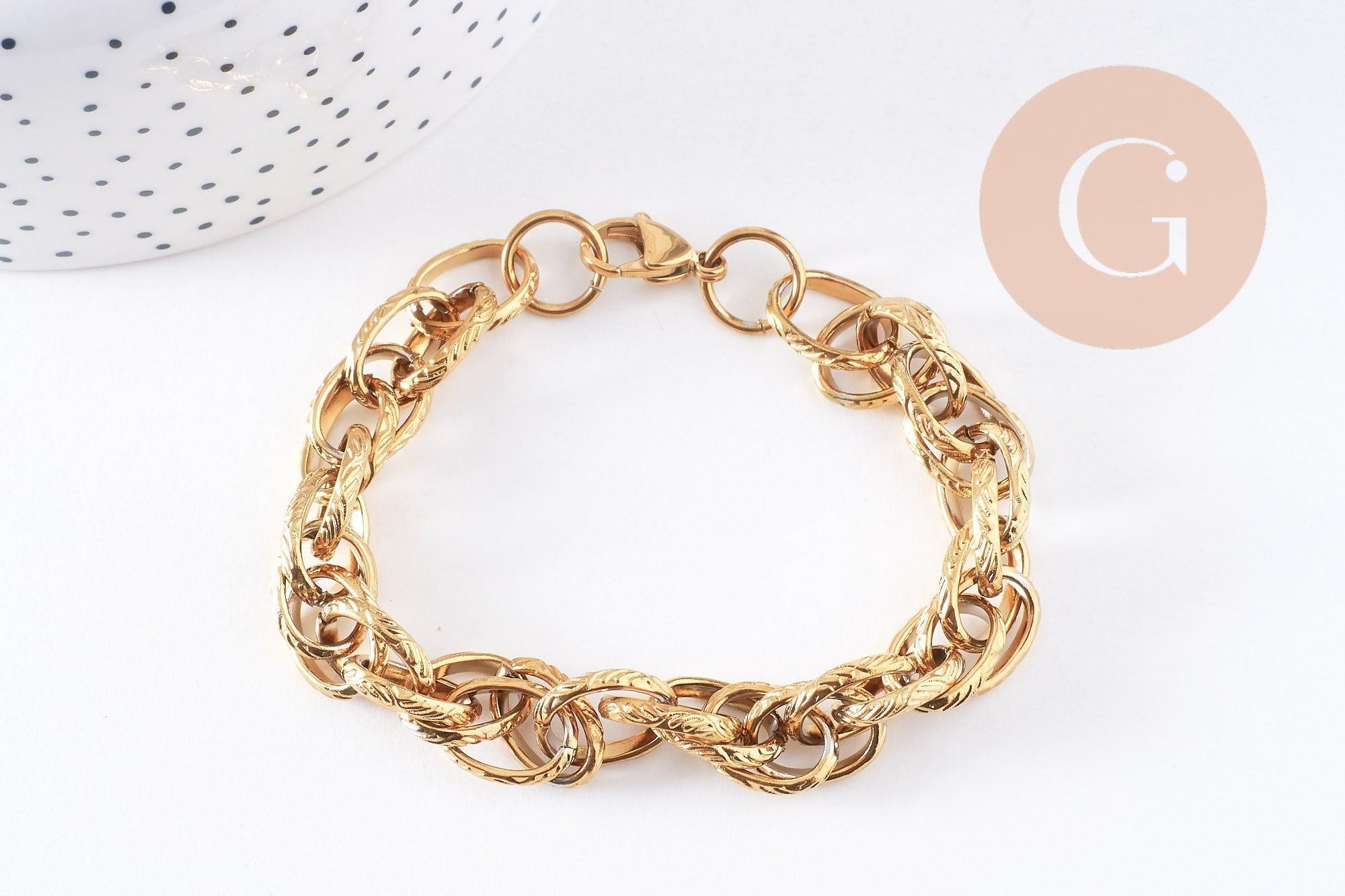 Gingerlily Perles G4197 bracelet grosse maille doré 20,5cm x1