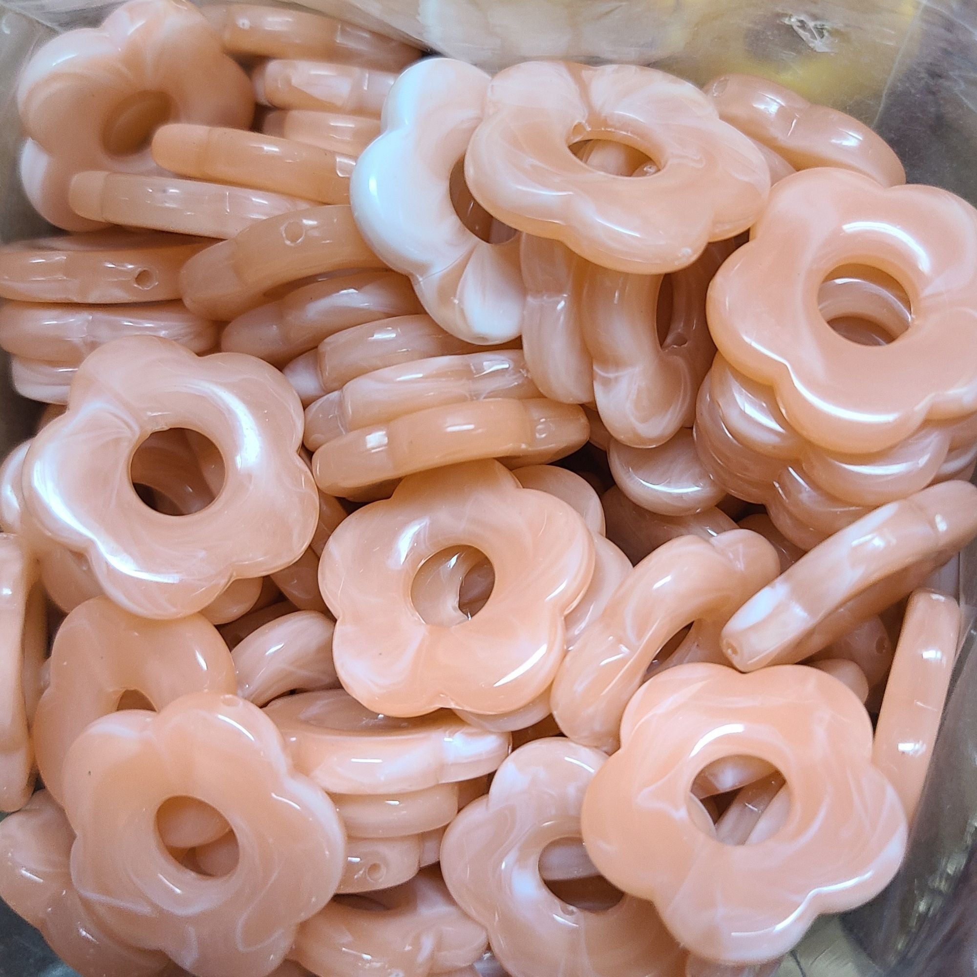 Artshop Flower Power fleur capucine corail marbré 27 mm