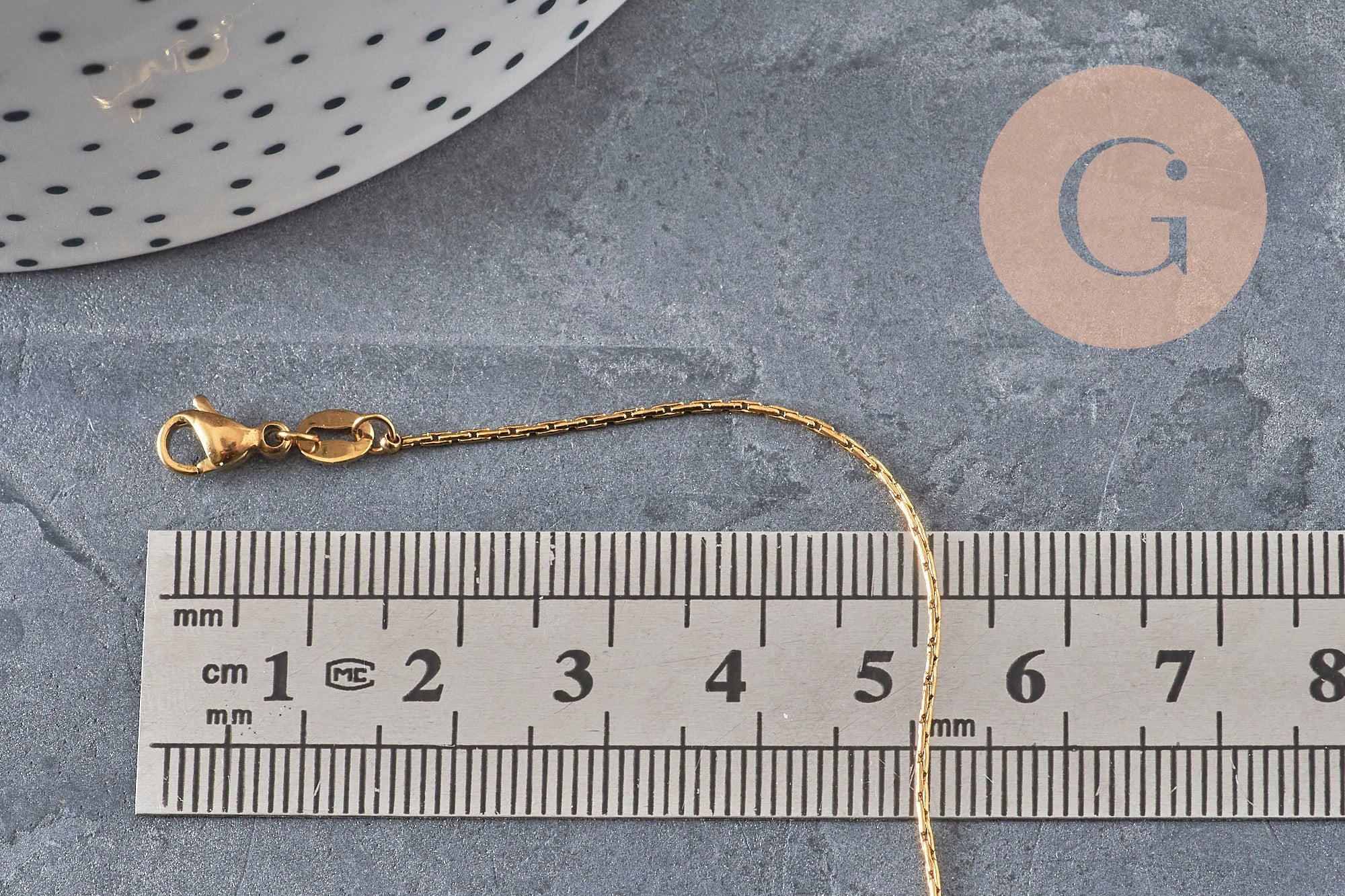 Gingerlily Collier chaîne serpent acier doré 0.8mm 51cm x1