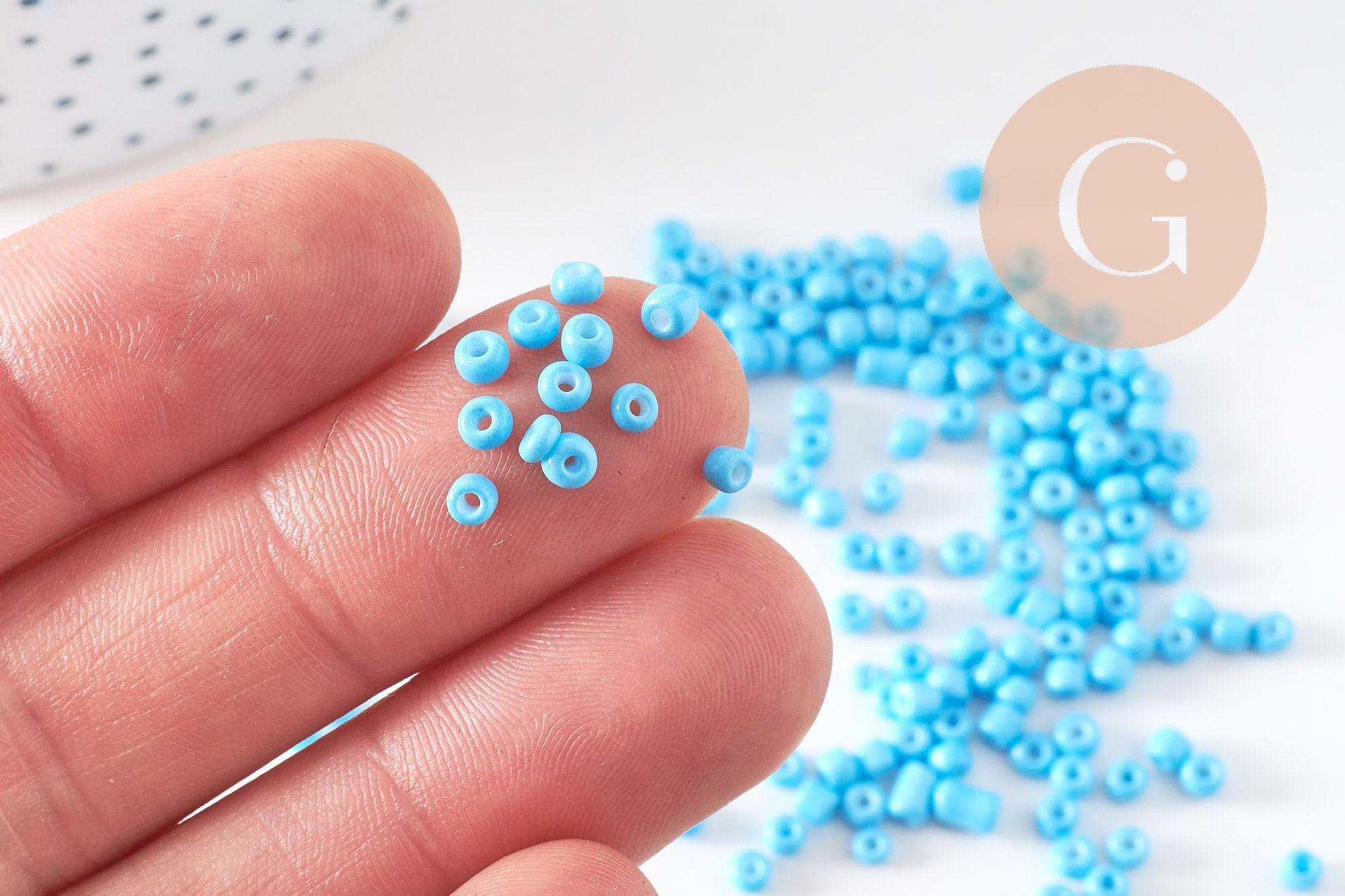 Gingerlily Perles G0183 Perles Rocaille Verre Turquoise 2,5mm 10g