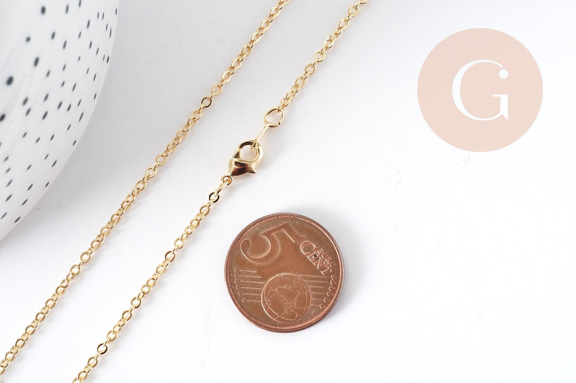 Gingerlily Chaîne collier forçat dorée 16K 39cm 1.5mm x1
