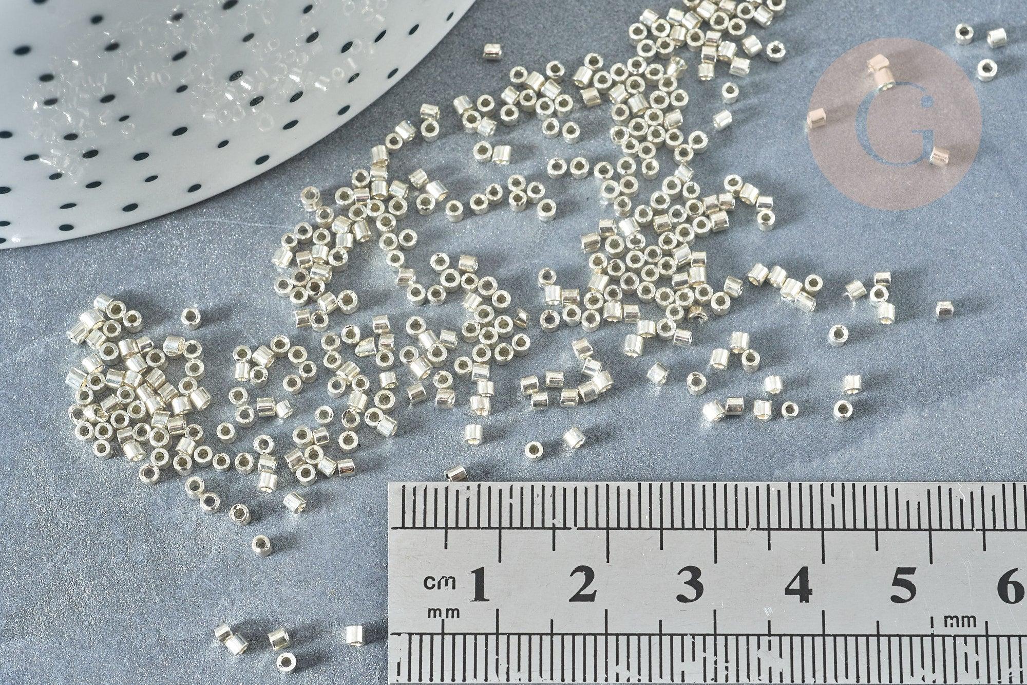Gingerlily Perles pour bijoux DIY G8168 rocailles verre gris 8g
