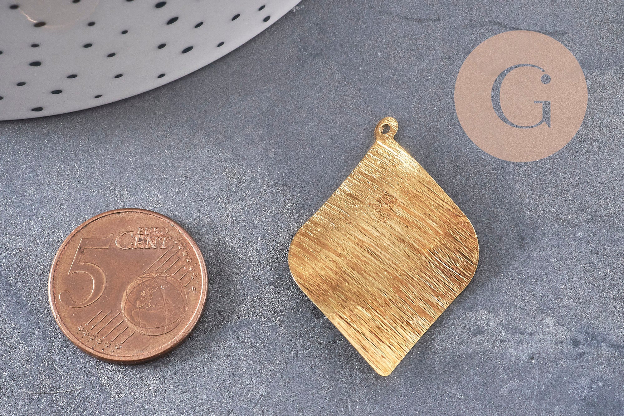 Gingerlily G10964 pendentif losange laiton brut x2