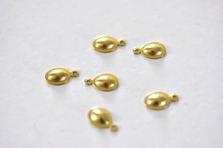 Gingerlily Breloque navette boule laiton brut 10mm x10 G1009