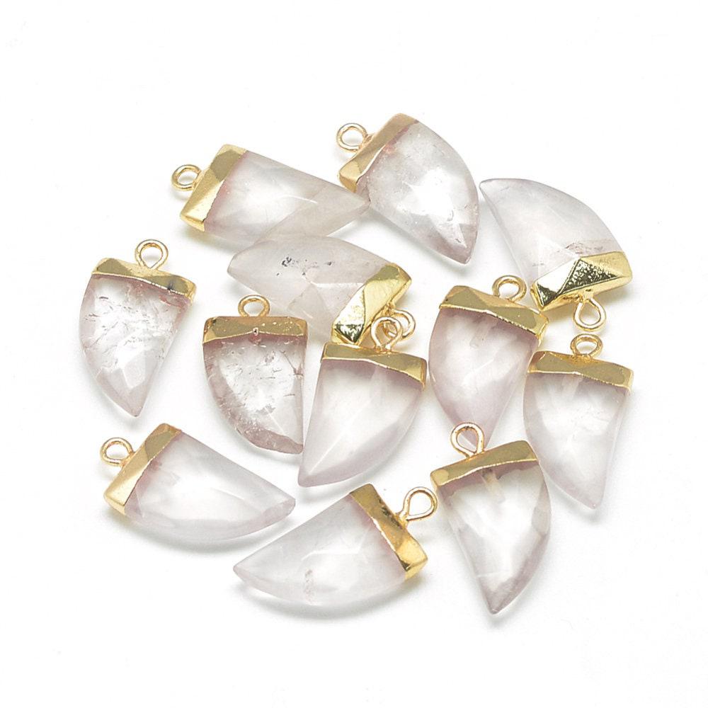 Gingerlily G1339 pendentif corne cristal de roche 21mm