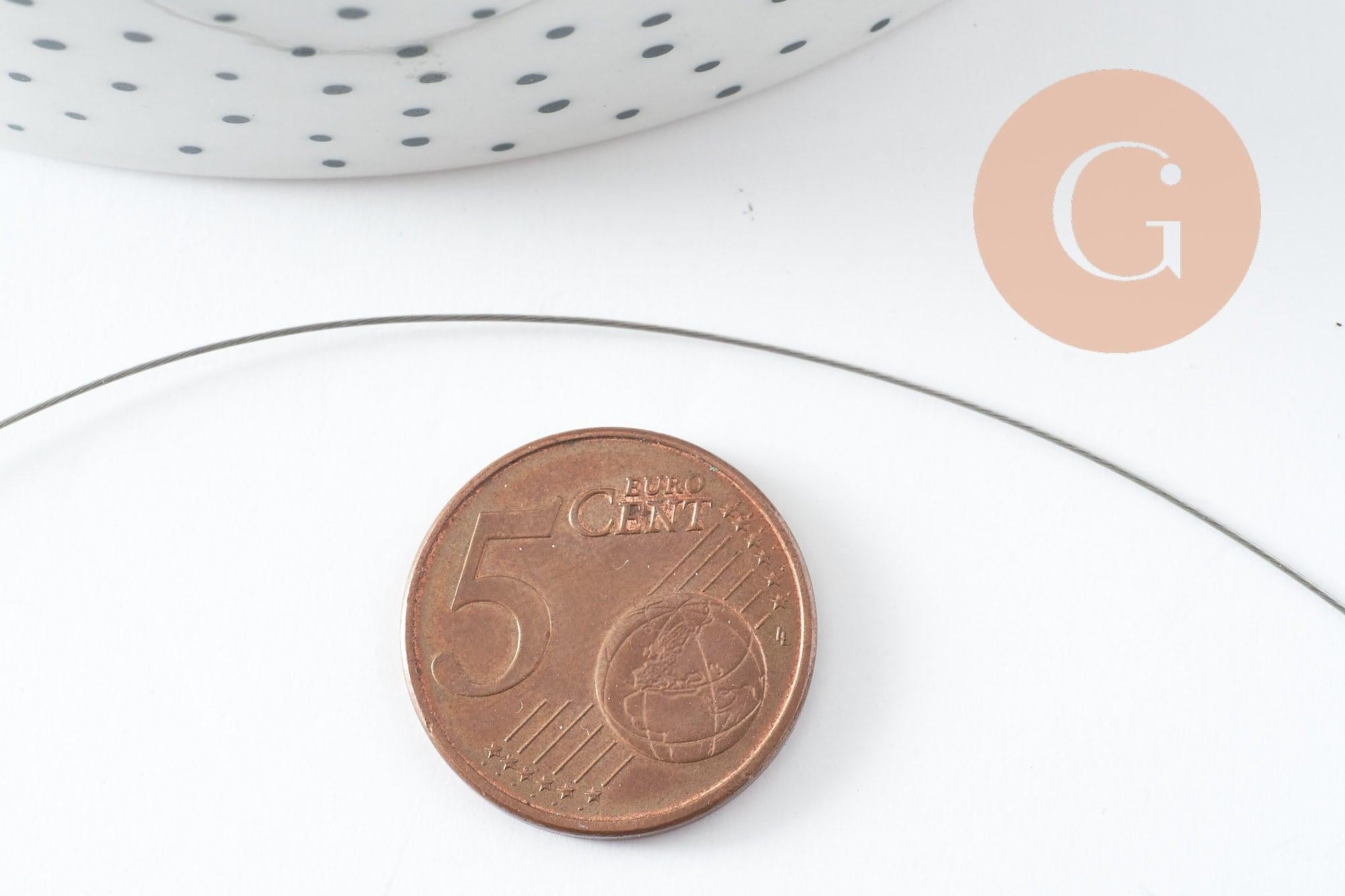 Gingerlily Perles Fil Câblé Acier 0.45mm 50m argenté