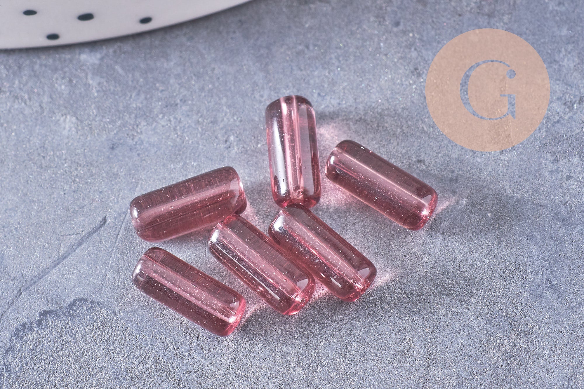 Gingerlily G1082 perles tube verre coloré 10mm lot 20