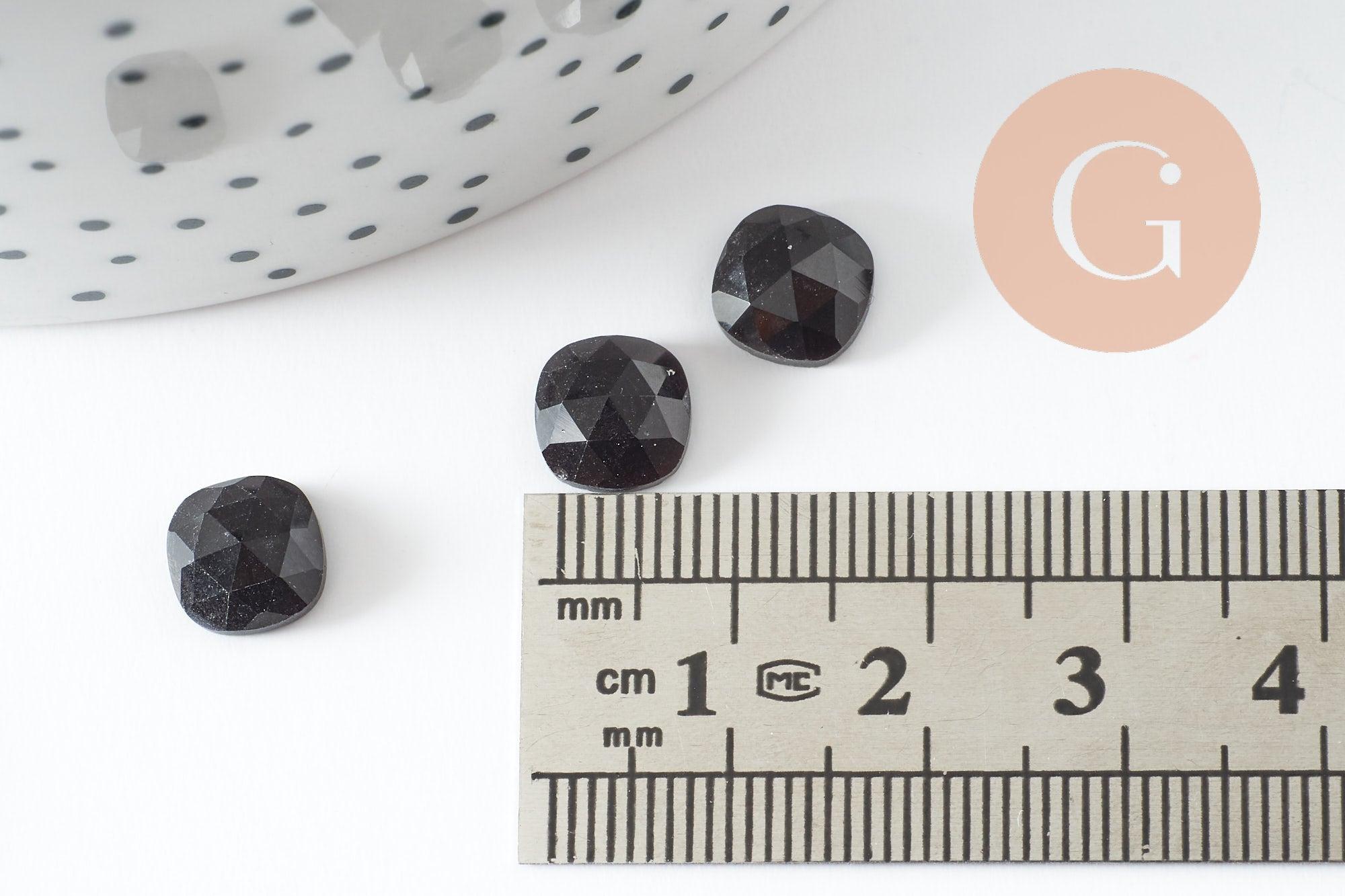Gingerlily Pierres cabochon carré obsidienne naturelle 8x8mm x1
