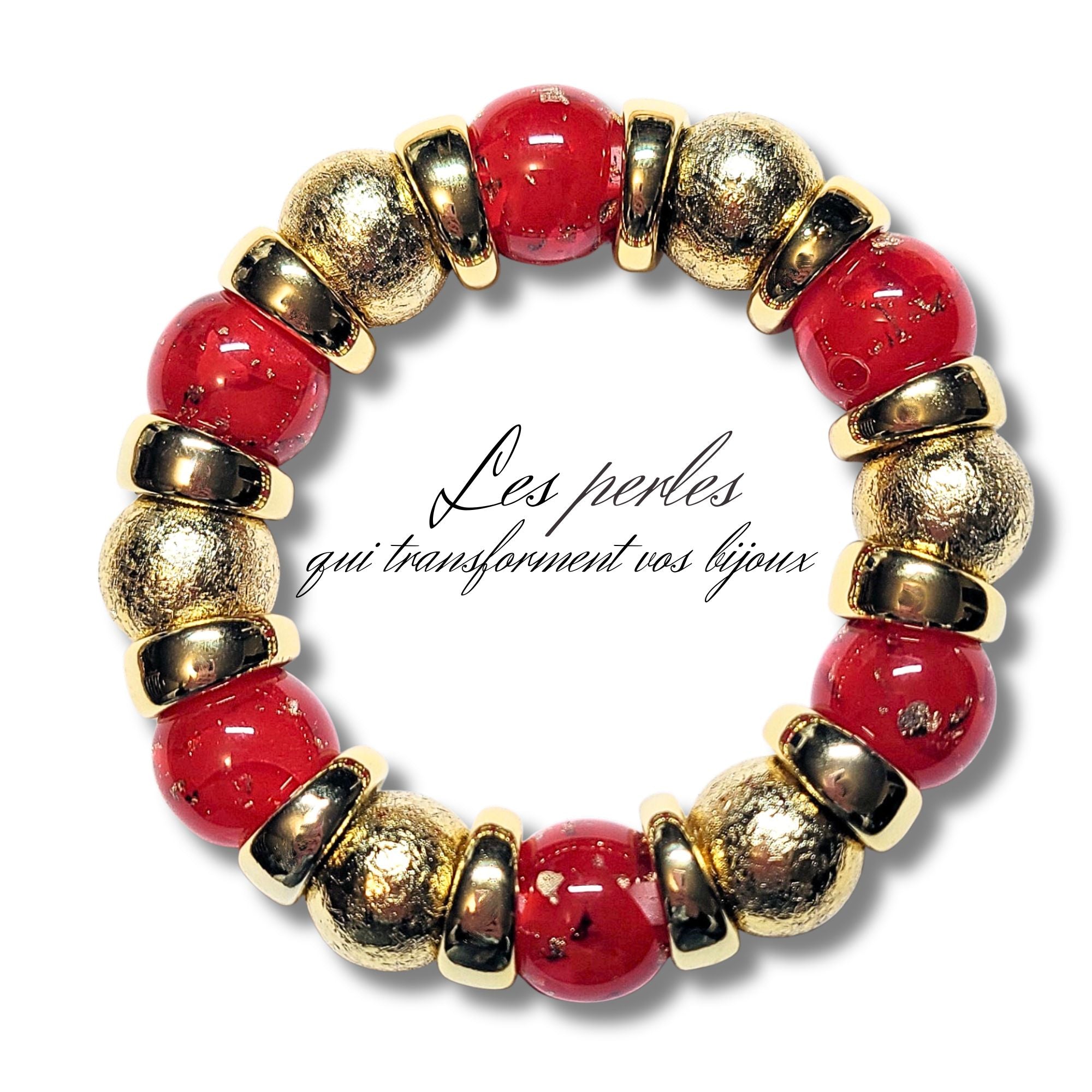 ARTSHOP Boules 16mm Perles Murano rouge x15 boules