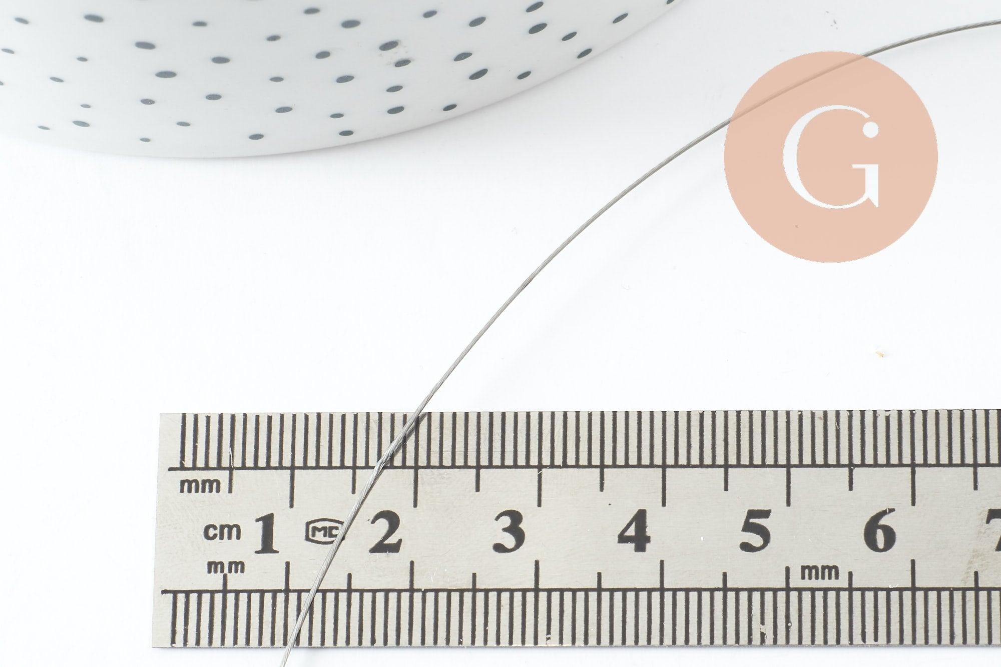 Gingerlily Perles Fil Câblé Acier 0.45mm 50m argenté