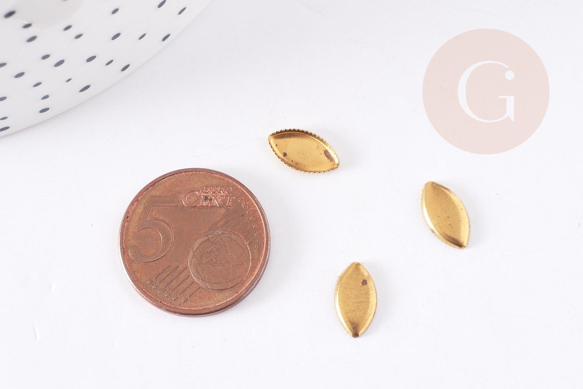 Gingerlily Apprêts G9074 support cabochon marquise laiton 12x6mm x20