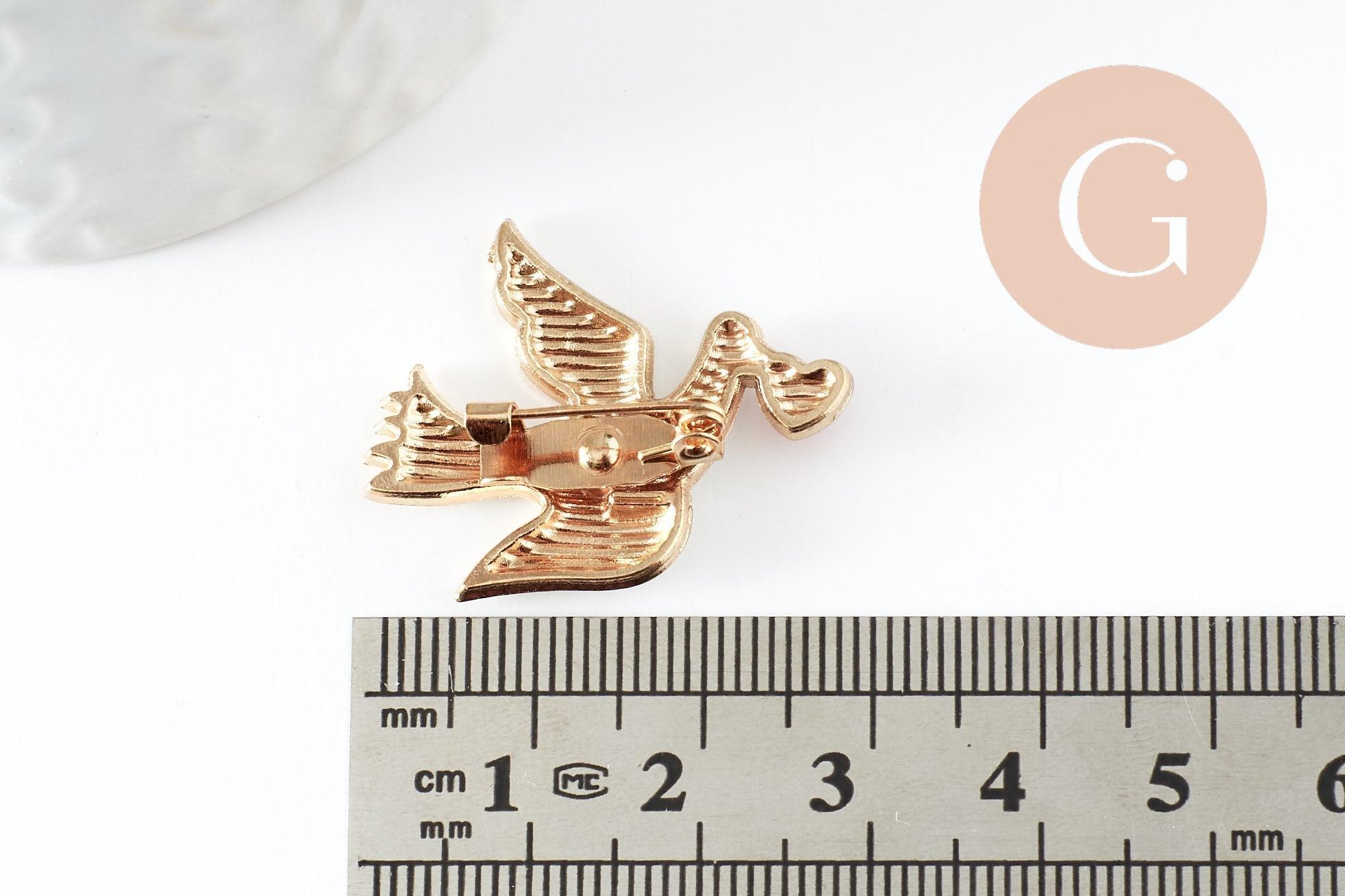 Gingerlily Broches et pin's Broche colombe G9460 doré 29mm x1