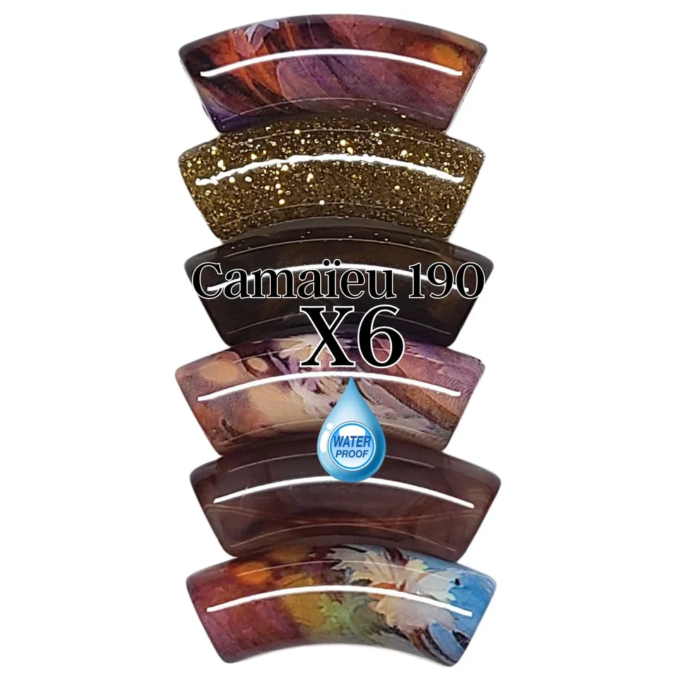 ARTSHOP Camaieux 190 lot 6 tubes incurvés 12MM marron