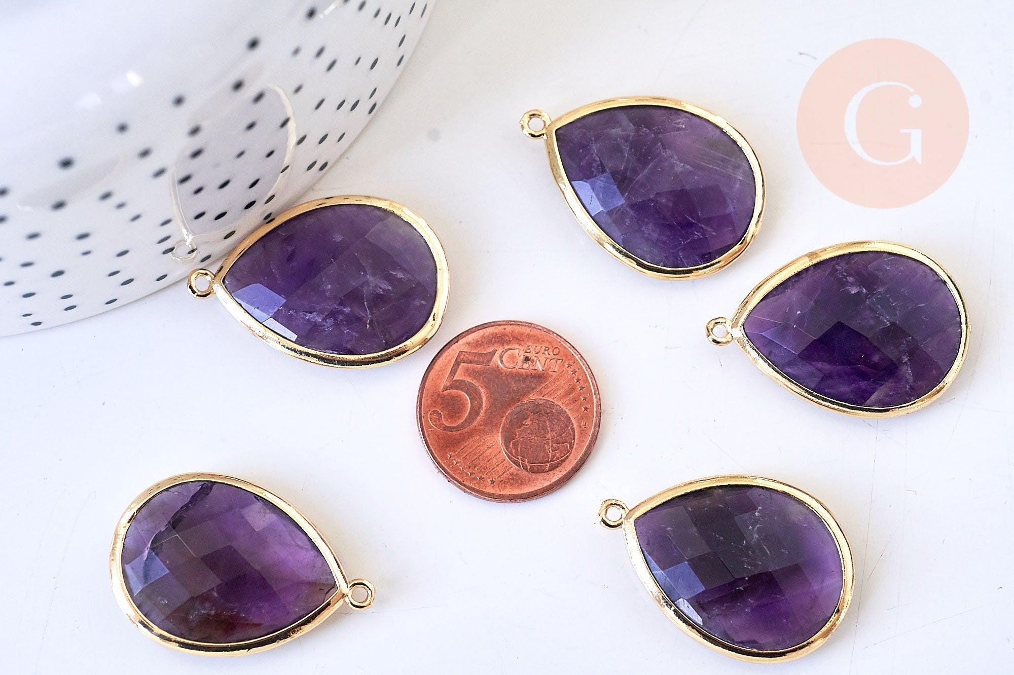 Gingerlily pendentif goutte G5626 améthyste violette 20mm