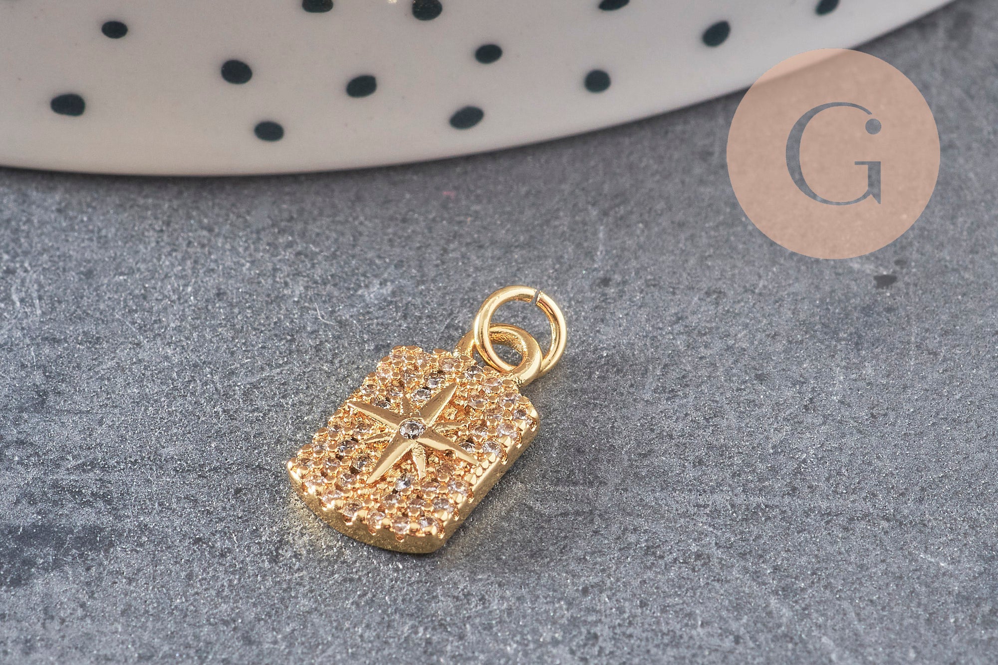 Gingerlily Pendentifs G3484 médaille étoile dorée 14,5mm x1