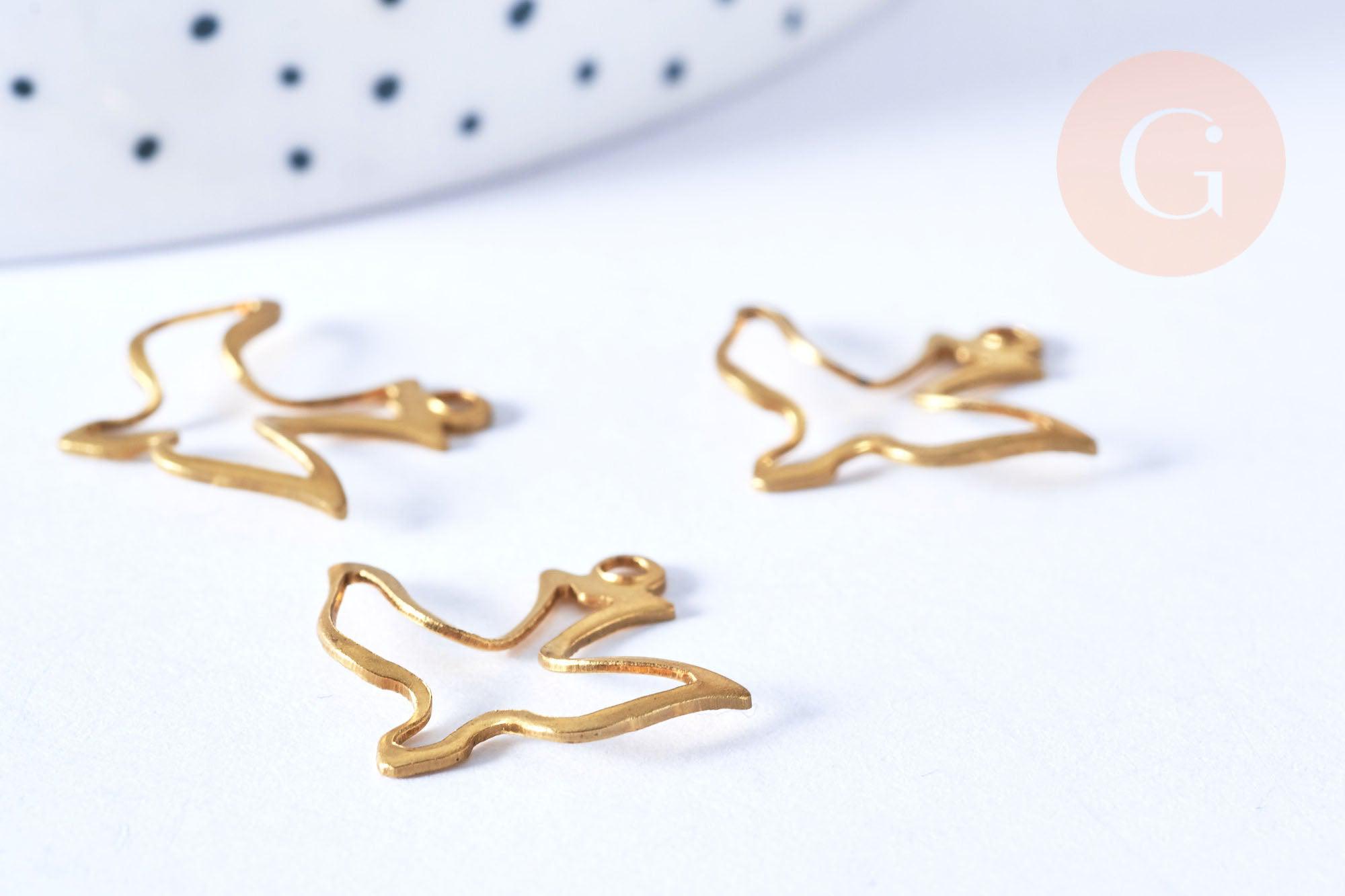Gingerlily Pendentifs G6519 pendentif oiseau laiton brut x2