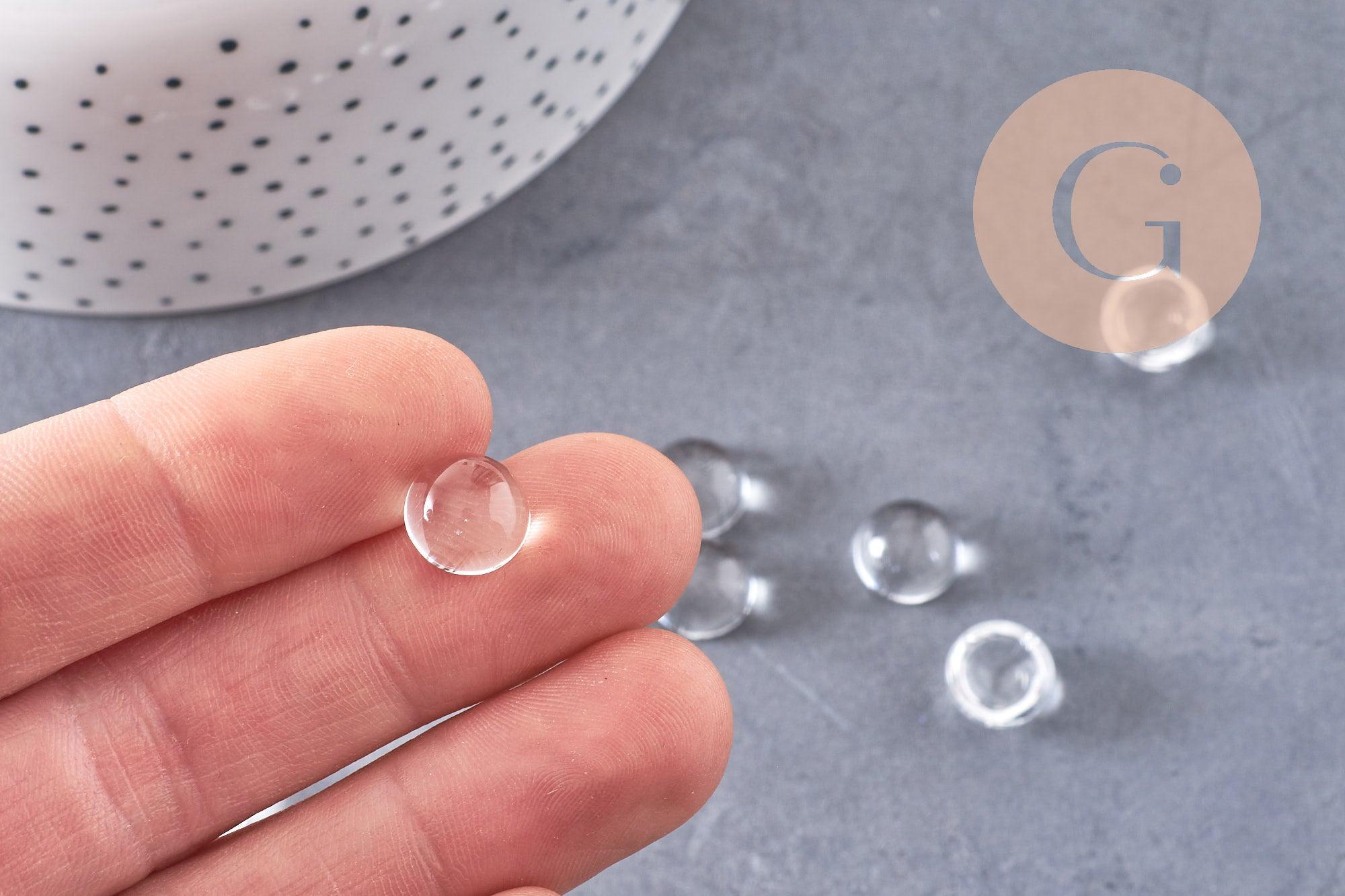 Gingerlily Cabochons G10485 verre transparent rond 10mm x5