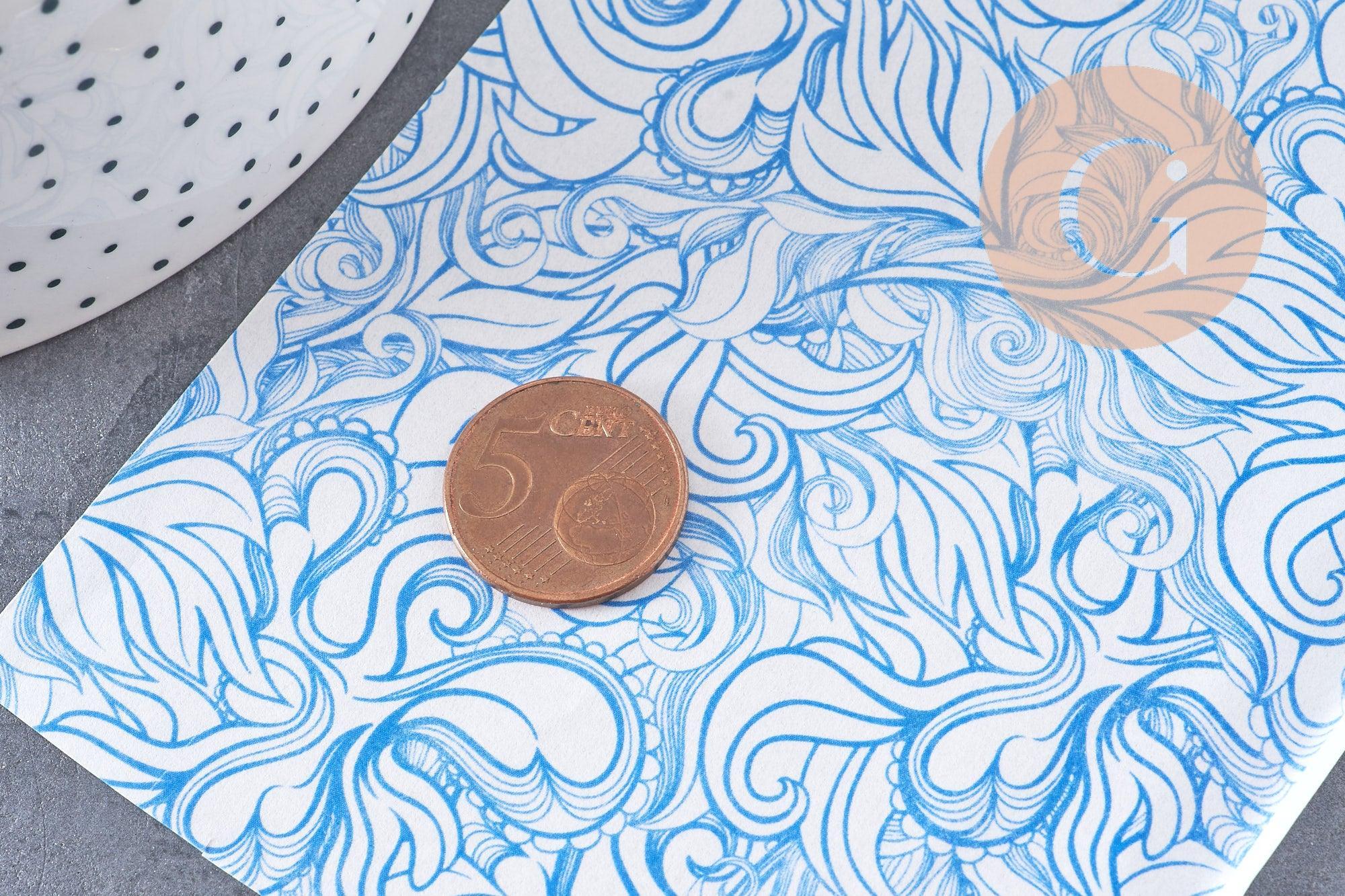 Gingerlily Pâte polymère feuille transfert vagues bleues G10790