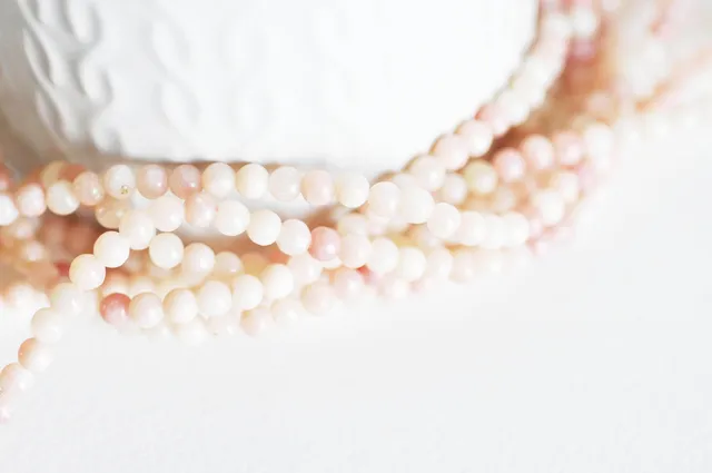 Gingerlily Perles pour bijoux DIY G2453 perles jade rose pâle 4mm fil 50