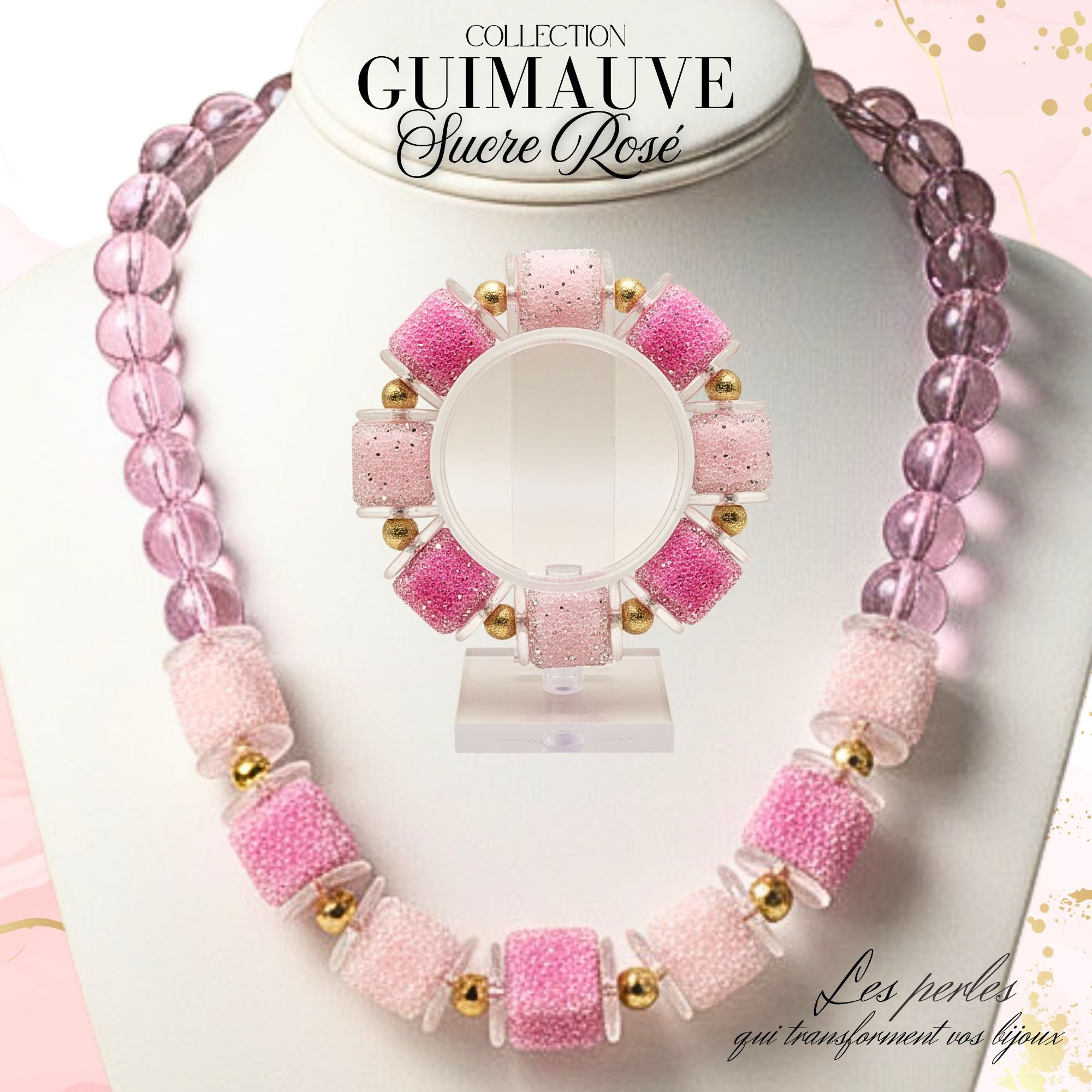 ARTSHOP Bijoux en KITS Guimauve kit bracelet Sucre Rosé