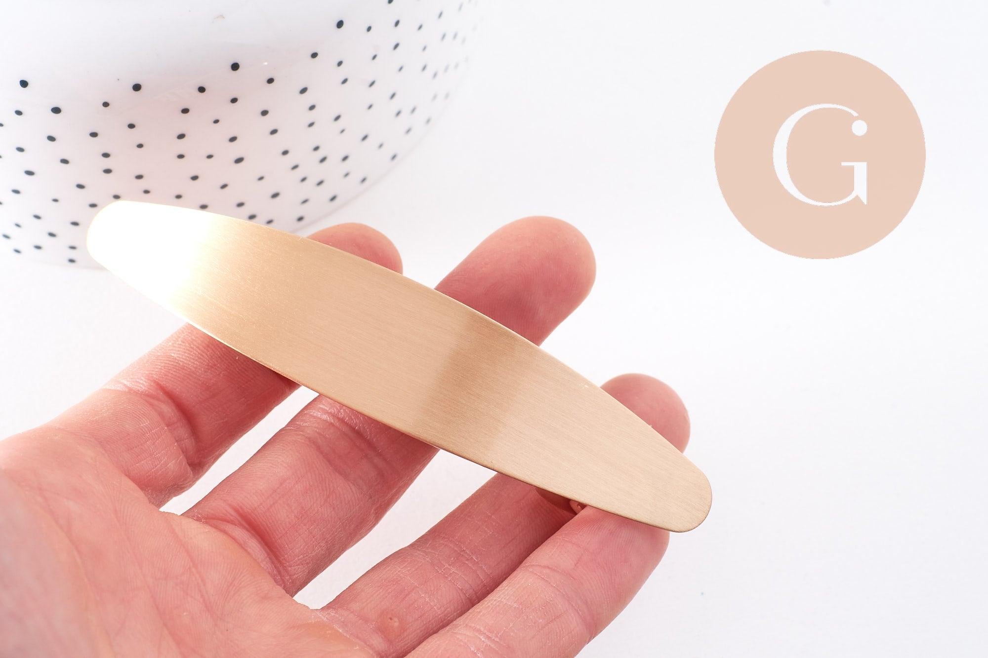 Gingerlily Support barrette clip zamac doré ovale 100mm G10160