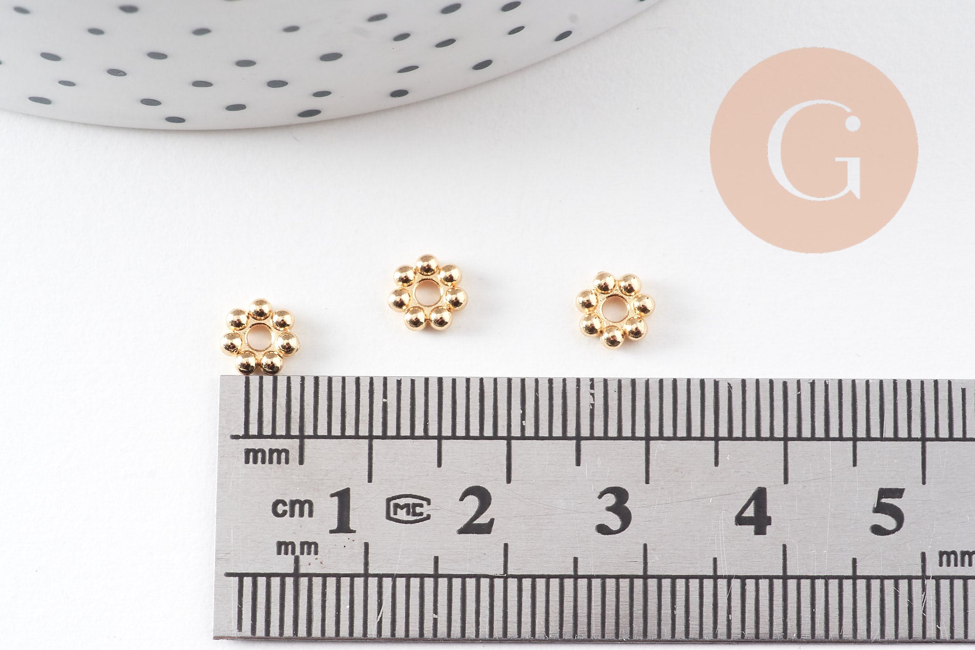 Gingerlily Perles rondelles fleurs G10905 perles intercalaires doré 6mm x10