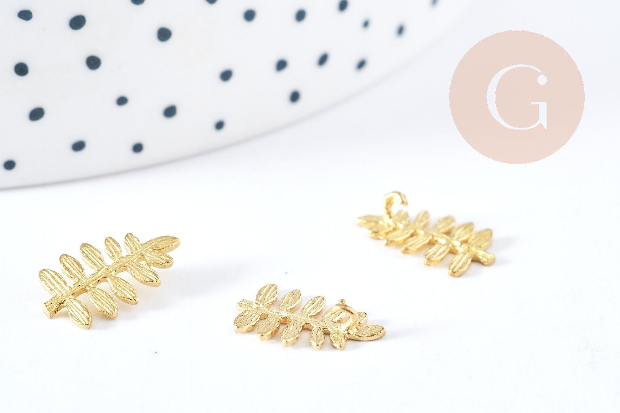 Gingerlily Pendentifs feuille 15mm pendentif laiton brut x1