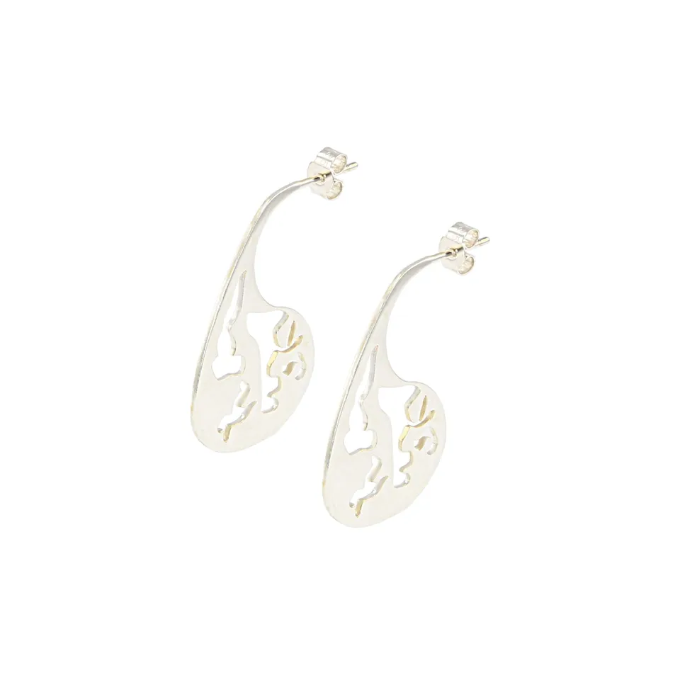 Kajika Lova boucles d'oreilles argent 925 tige 30 mm