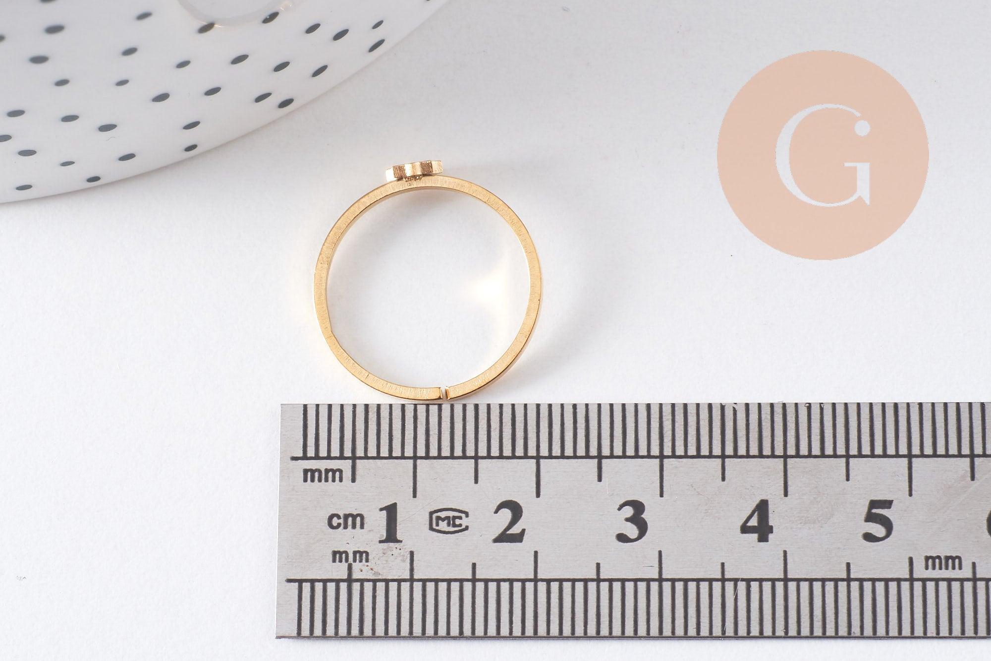Gingerlily Apprêts G10356 bague soleil acier doré réglable