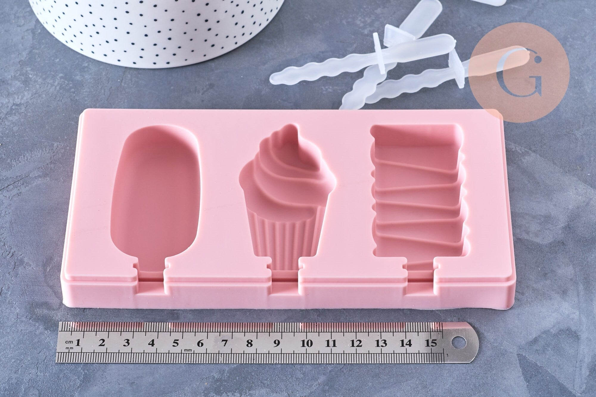 Gingerlily Pâte polymère moule silicone esquimaux rose 22cm G5107