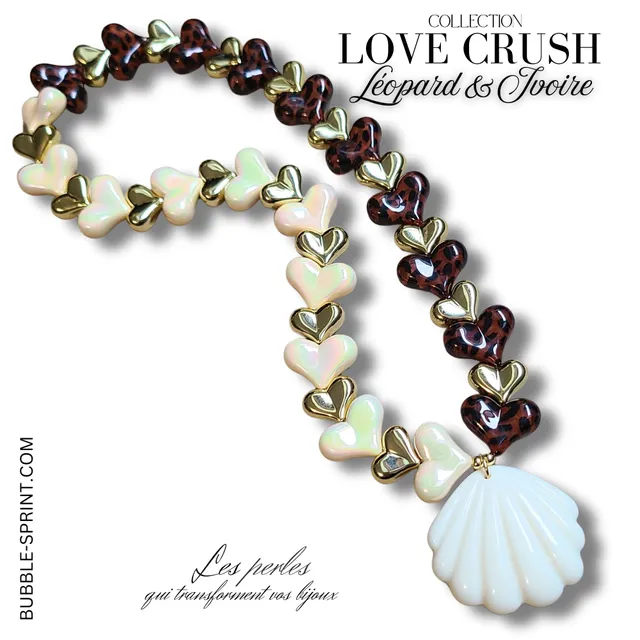 ARTSHOP Bijoux en KITS collier LOVE CRUSH Léopard 44CM