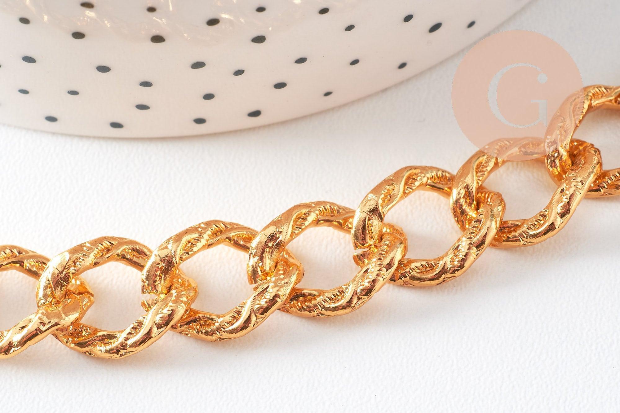 Gingerlily Chaînes Chaîne maille texturée G10594 doré 17mm 1m