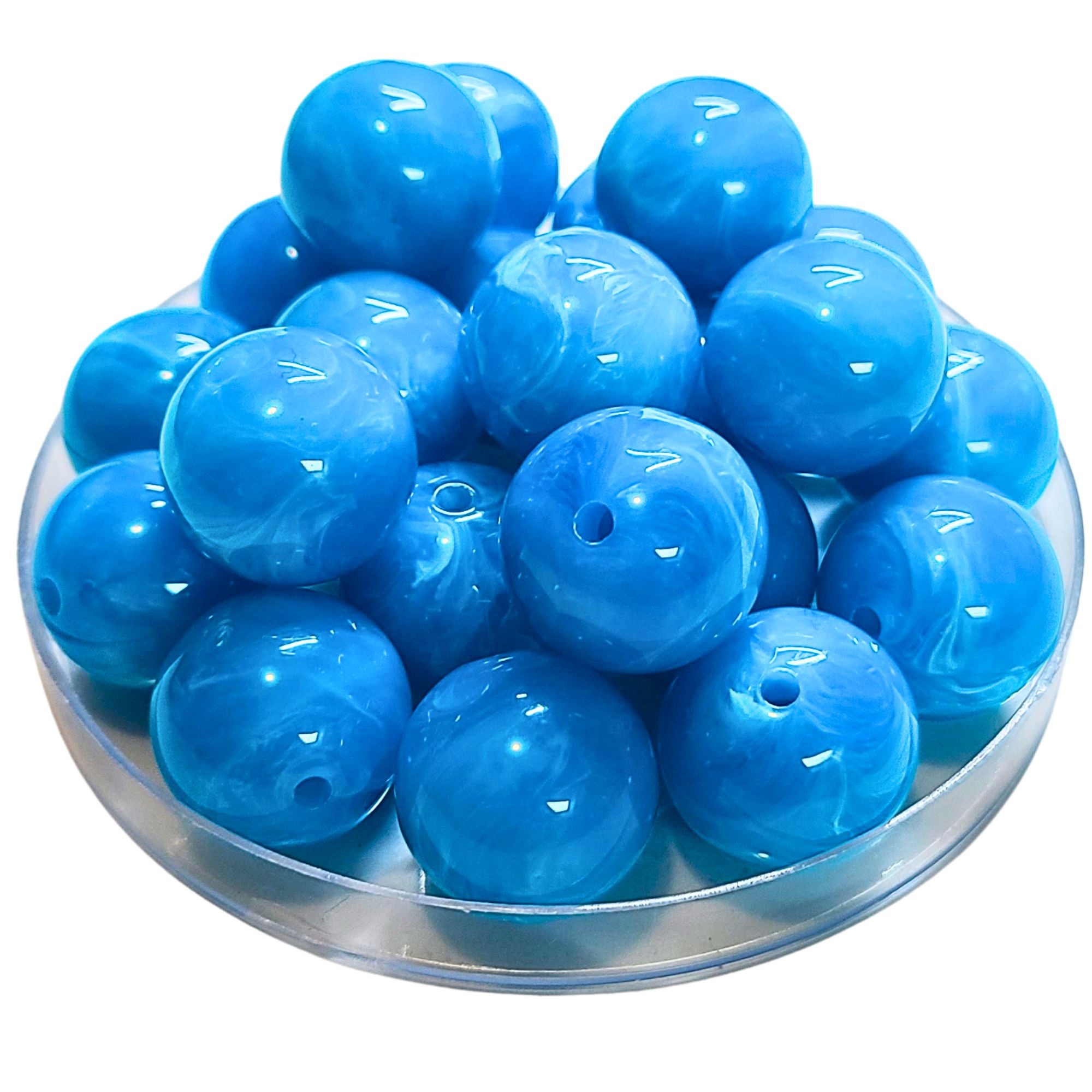 ARTSHOP 377 perle boule turquoise marbré 20mm x1 - brillant