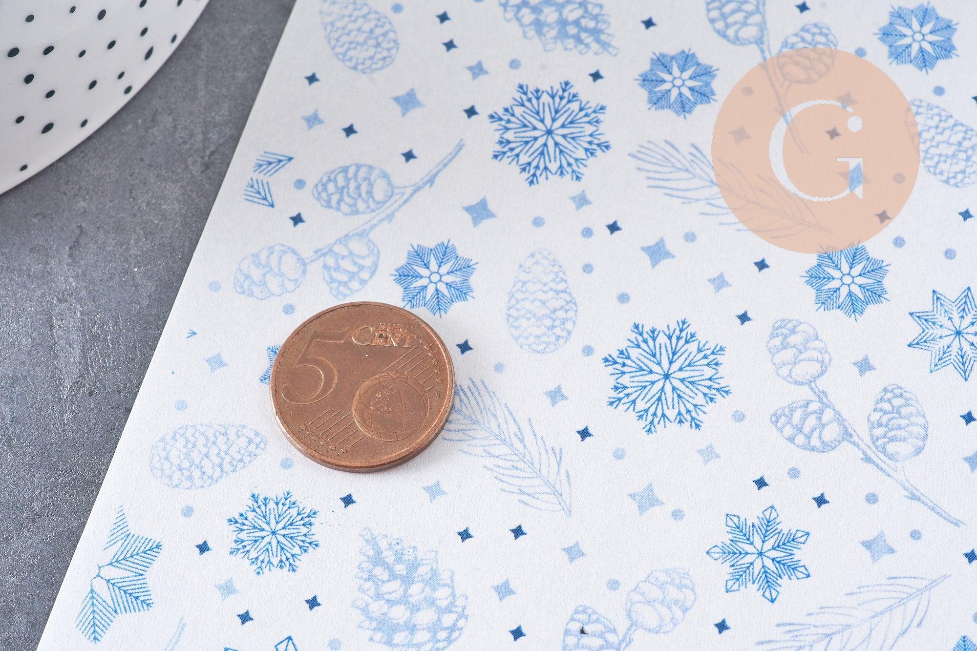 Gingerlily Pâte polymère feuille transfert G10780 hiver bleu 14x10