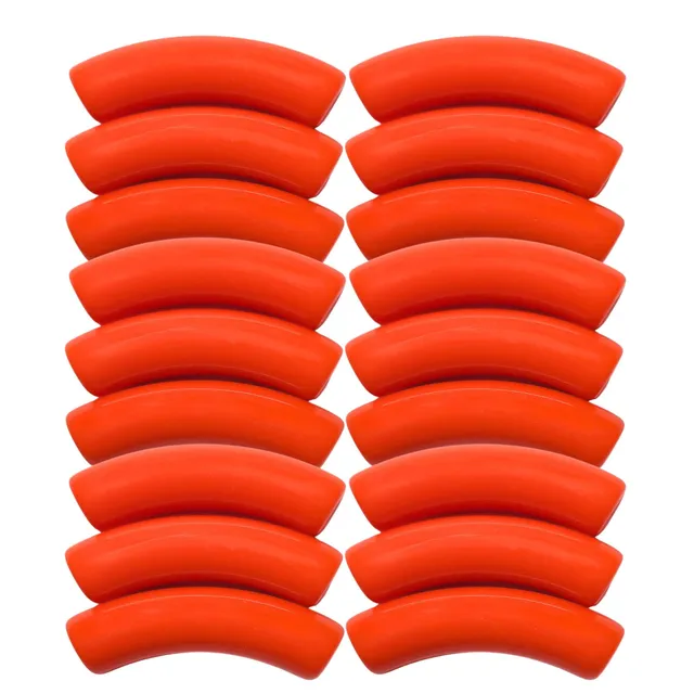 ARTSHOP Tubes 8MM 15 perles tubes Orange incurvé x6
