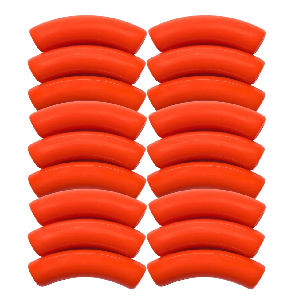 ARTSHOP Tubes 8MM 15 perles tubes Orange incurvé x6