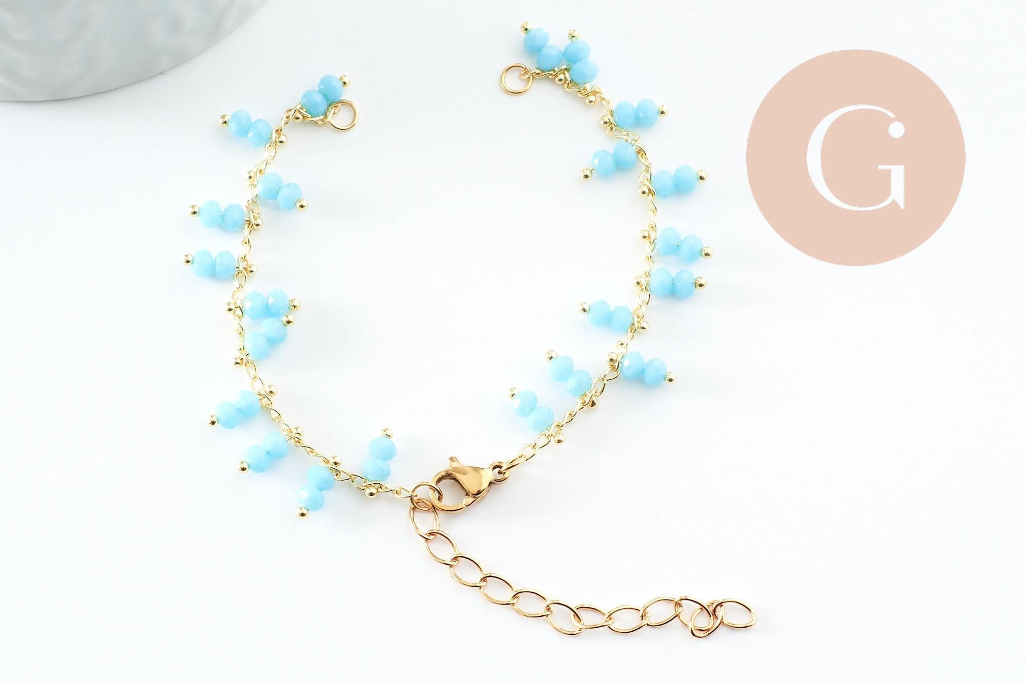 Gingerlily Apprêts base bracelet cheville laiton doré 16,2cm