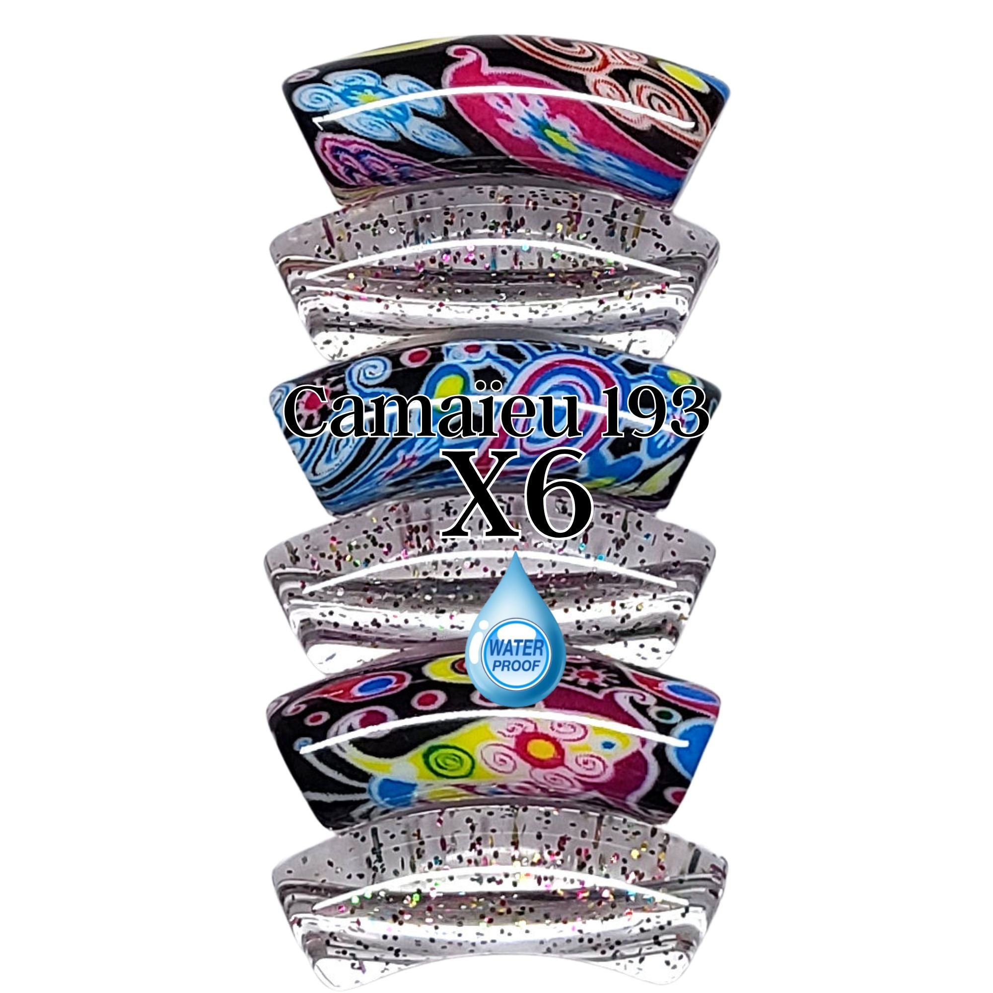 Artshop Camaieux 193 perles tubes 12mm multicolore x6
