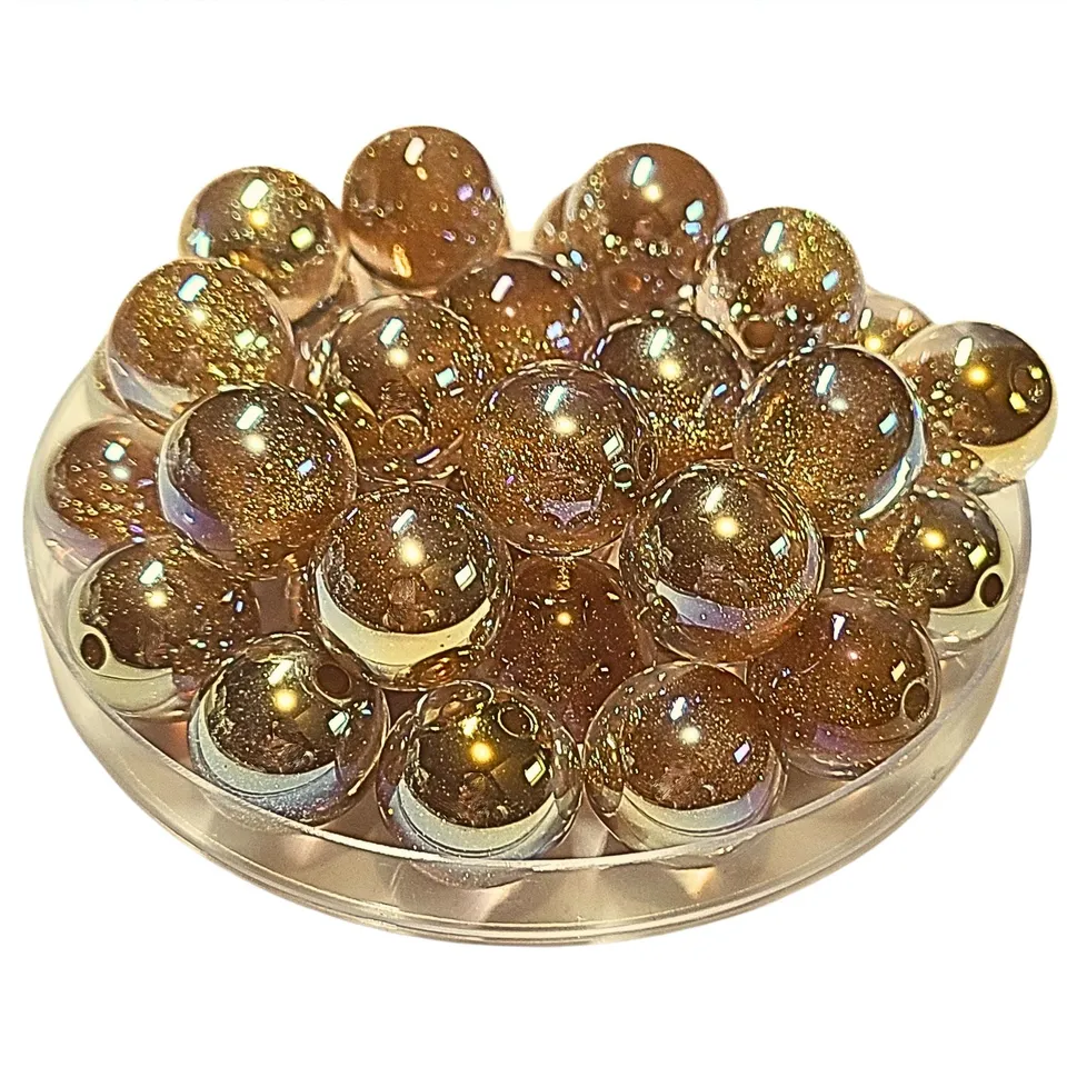 ARTSHOP Boules Glitters 235 perle ambre 16 mm x15 x50