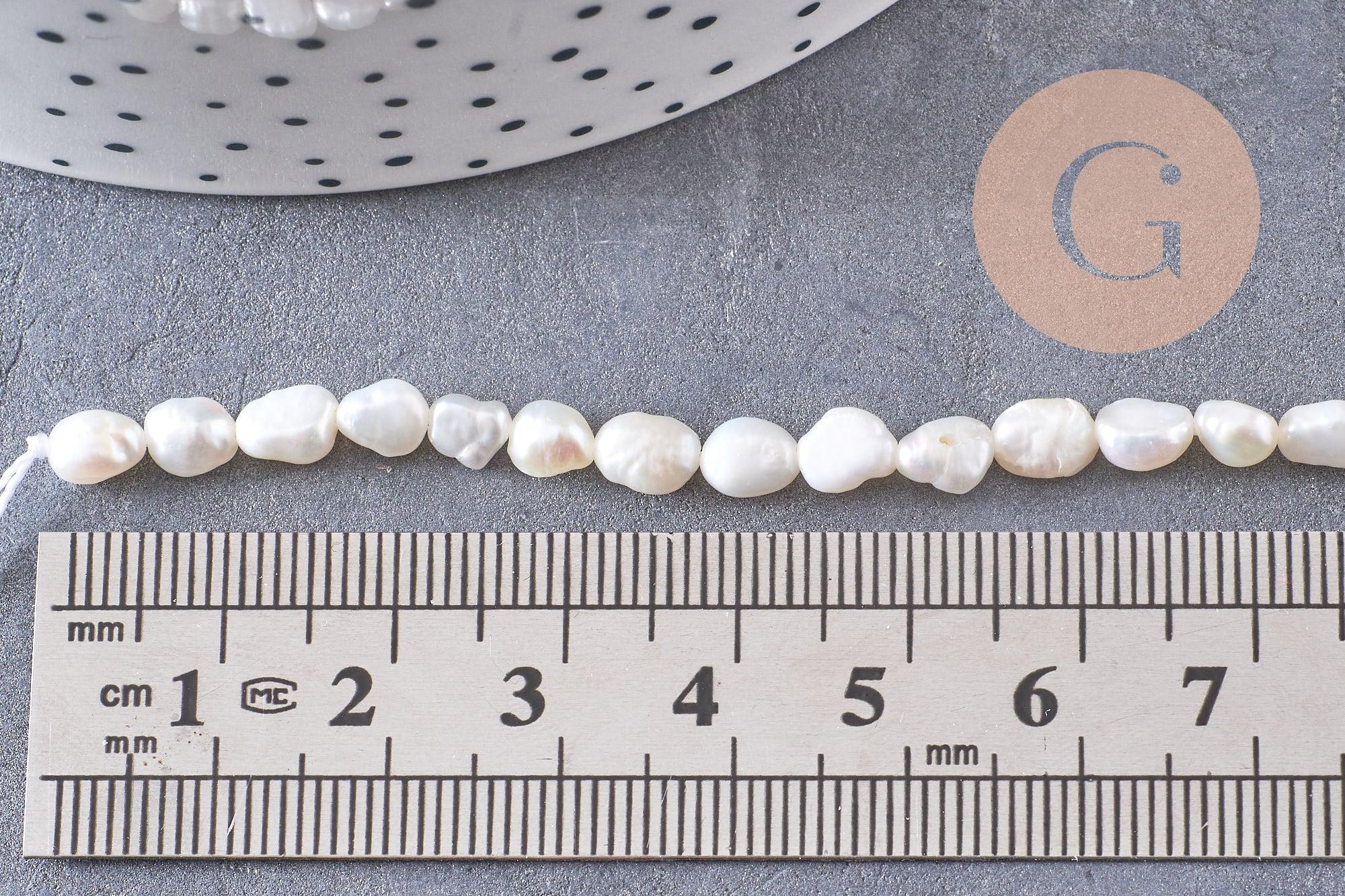 Gingerlily Perles keshi G10540 eau douce 5-6mm fil 18cm