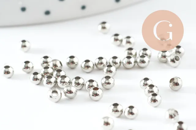 Gingerlily G10027 perle intercalaire ronde platine 3mm 10g