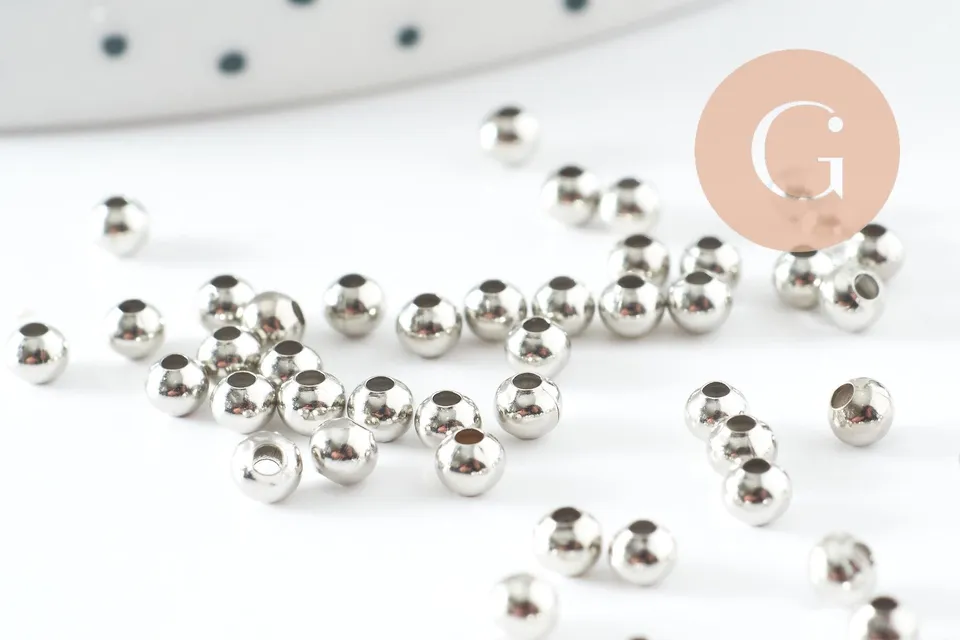 Gingerlily G10027 perle intercalaire ronde platine 3mm 10g