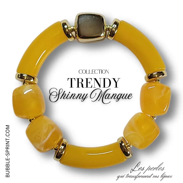 ARTSHOP Trendy Shinny Mangue kit bracelet perles orange