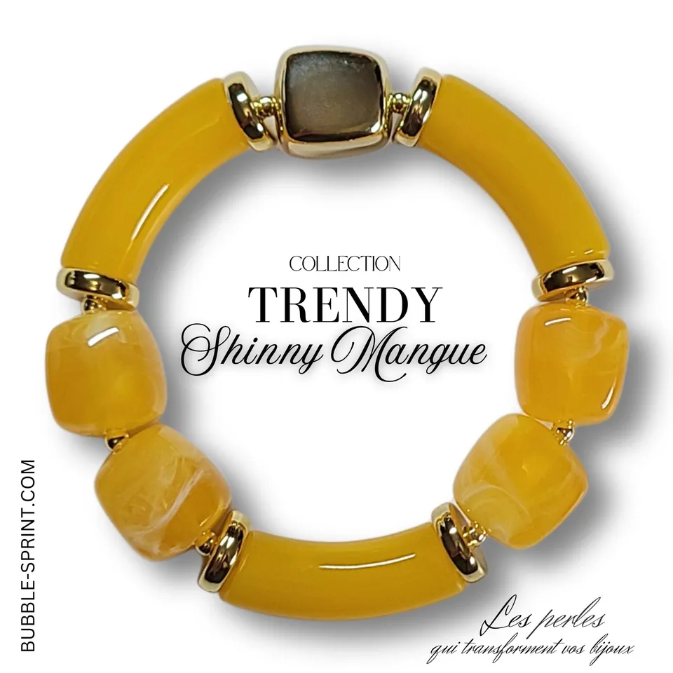ARTSHOP Trendy Shinny Mangue kit bracelet perles orange