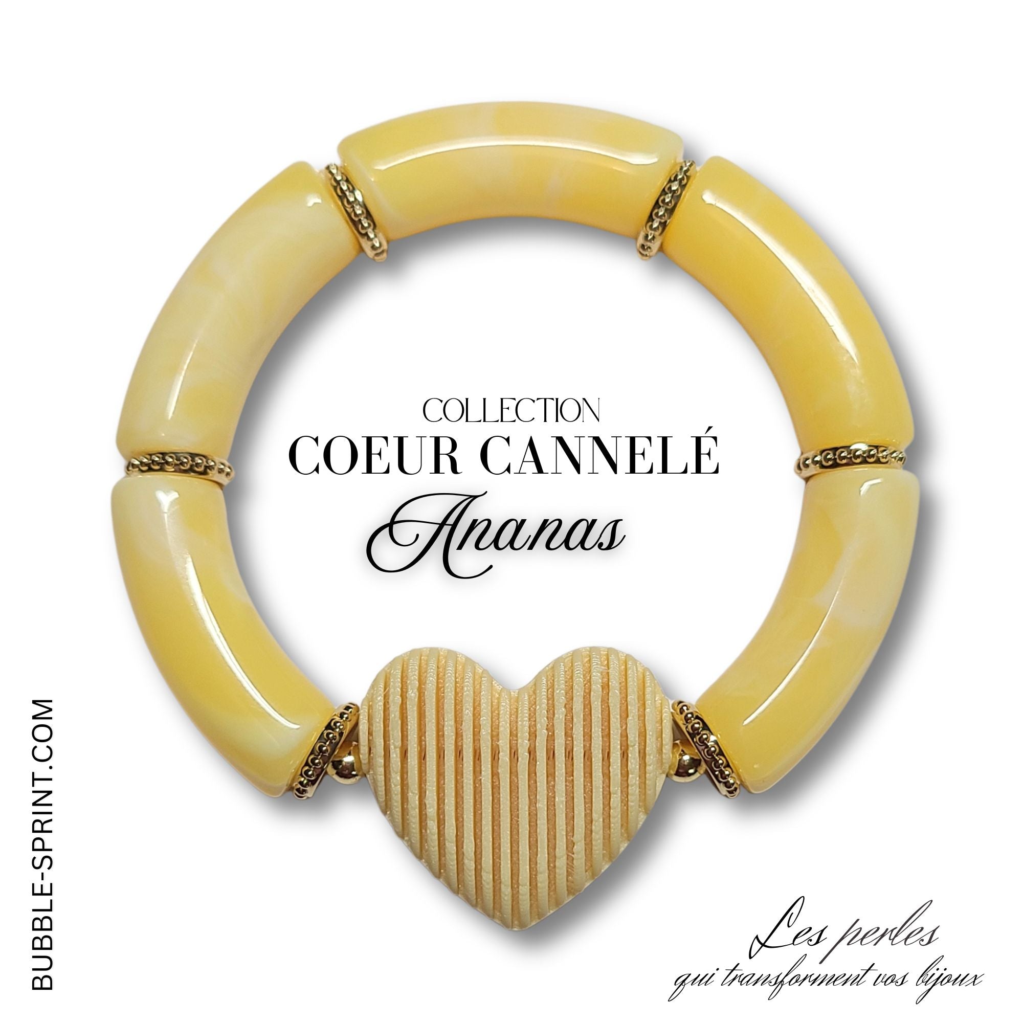 ARTSHOP Prêt-à-porter bracelet cœurs cannelés ananas kit