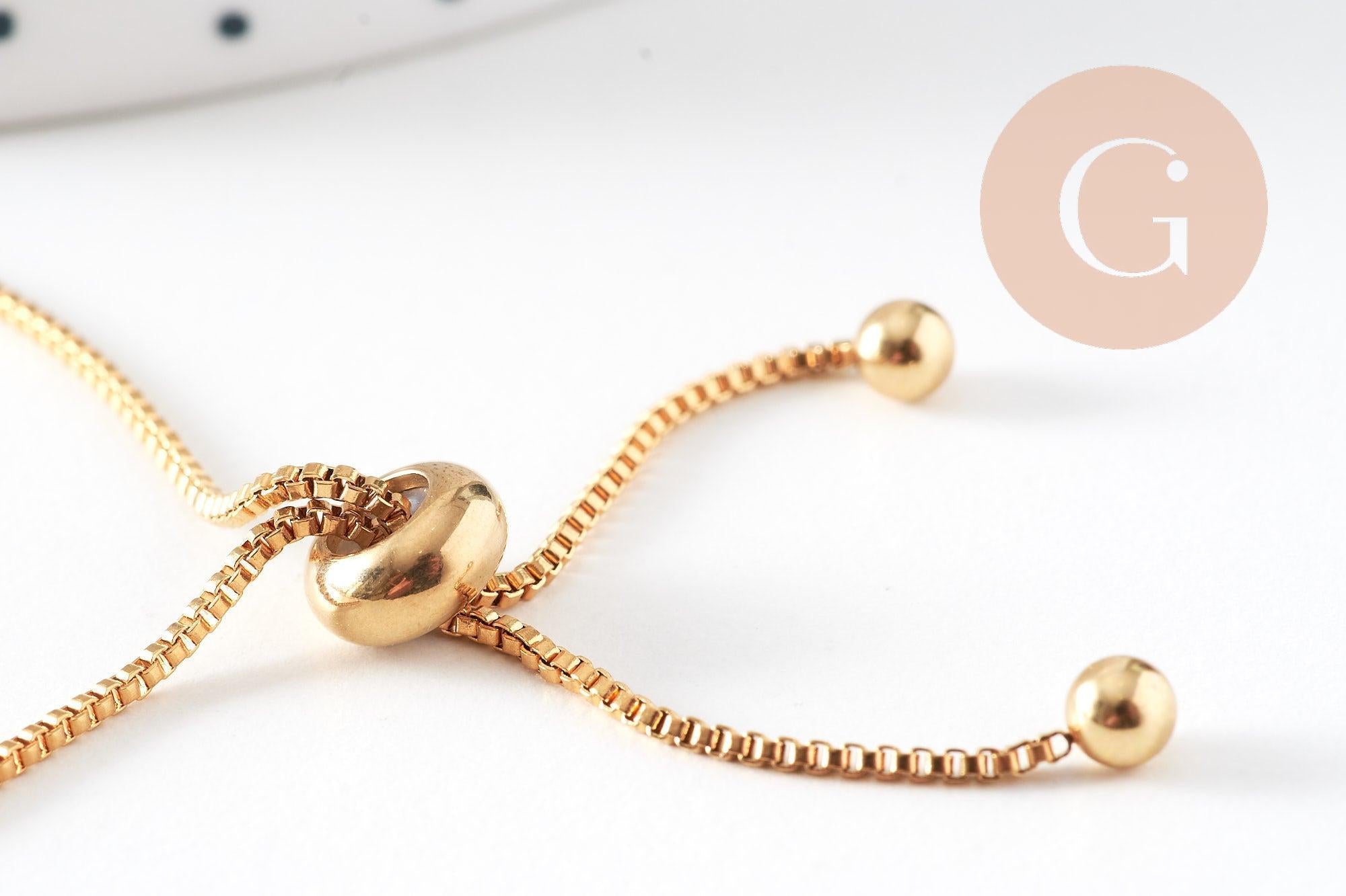 Gingerlily Base bracelet réglable acier doré 22cm x1