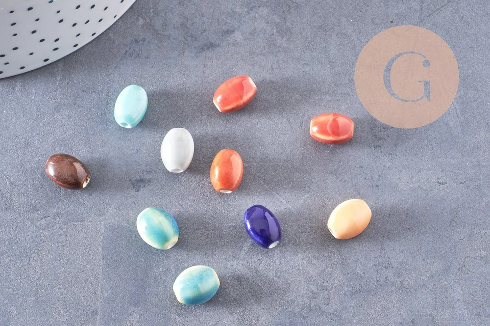 Gingerlily G10323 perle porcelaine ovale 12mm x10