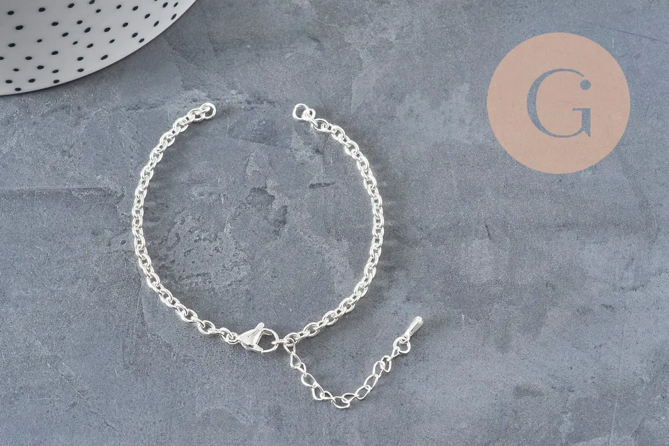 Gingerlily base bracelet chaîne forçat acier argenté 15,5cm