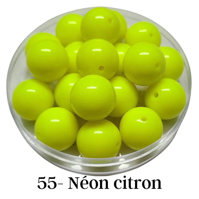 ARTSHOP Boules 20MM n°55 perle néon citron x10 brillantes