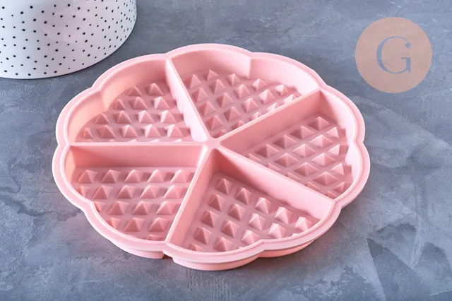Gingerlily Pâte polymère Moule gaufre silicone rose 17,4 cm x1